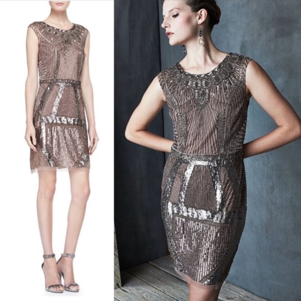 Aidan Mattox cocktail sequins and beaded dress 2